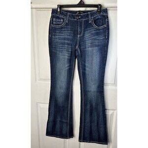 Love Nation Womens Denim Jeans Size 6 Bootcut Embroidered Embellished Pockets